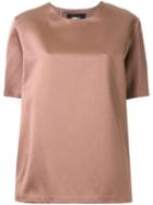 Yang Li Trapeze Oversized Short Sleeve Top, Women's, Size: 42, Pink/purple, Silk/polyester