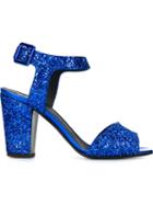 Giuseppe Zanotti Design Emmanuelle Sandals, Women's, Size: 38.5, Blue, Leather/pvc