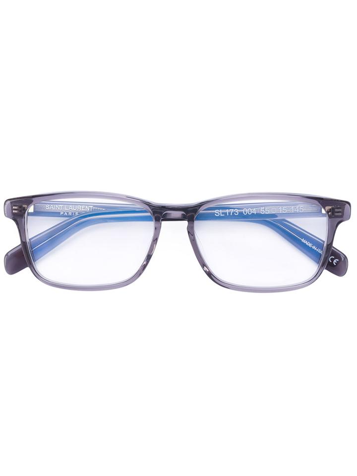 Saint Laurent - Rectangular Glasses - Unisex - Acetate - One Size, Grey, Acetate