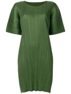 Pleats Please By Issey Miyake Short-sleeved Textured Dress - Green