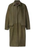 Yeezy Leather Mid Coat, Men's, Size: Small, Green, Lamb Skin/polyester