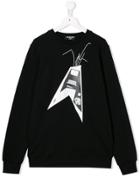 Neil Barrett Kids Teen Guitar Printed Sweatshirt - Black