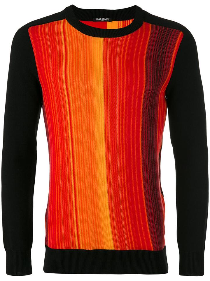 Balmain - Tonal Stripes Jumper - Men - Cotton - L, Black, Cotton