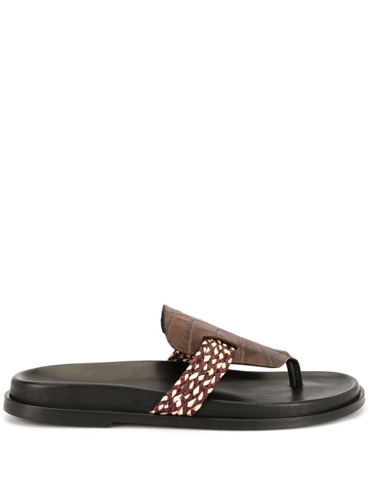 Casablanca Braid Strap Sandals - Black