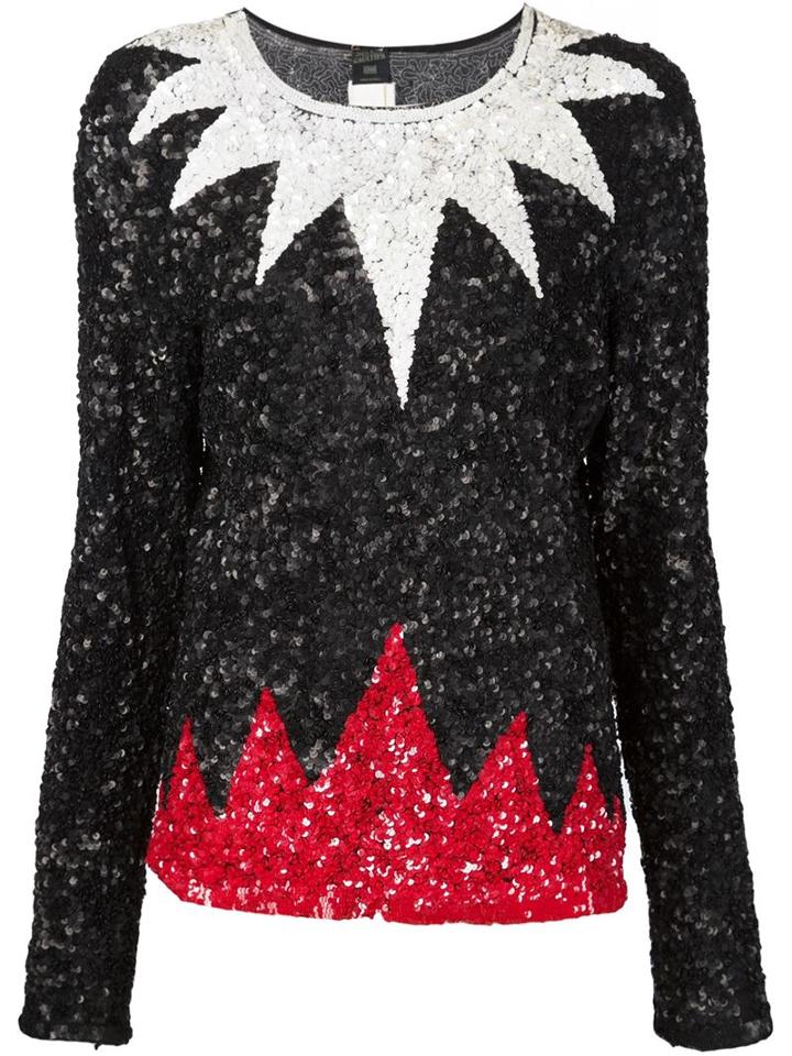 Jean Paul Gaultier Vintage Sequinned Colour Block Top