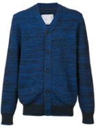Sacai - Intarsia Woven Cardigan - Men - Cotton/linen/flax/acrylic/nylon - 2, Blue, Cotton/linen/flax/acrylic/nylon