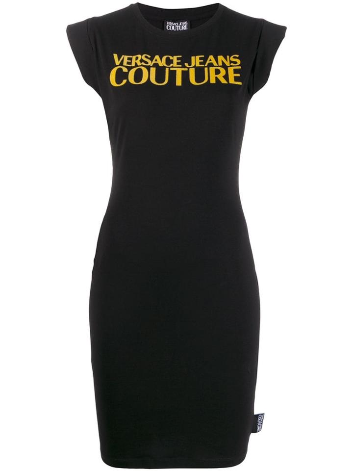 Versace Jeans Logo Print T-shirt Dress - Black