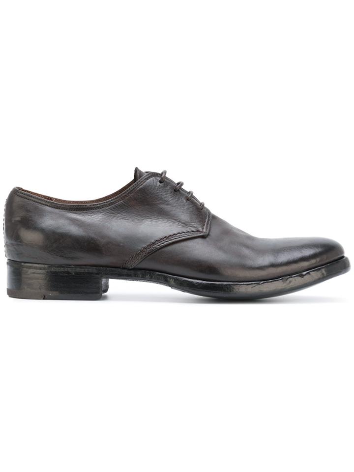 Premiata Distressed Sole Derby Shoes - Brown