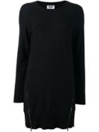 Sonia By Sonia Rykiel Zip Hem Sweater Dress, Women's, Size: 36, Black, Acrylic/wool