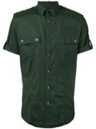 Les Hommes Plain Shirt, Men's, Size: 48, Green, Cotton/spandex/elastane