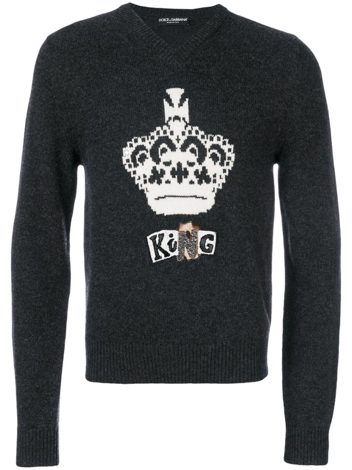 Dolce & Gabbana Crown Sweater - Grey