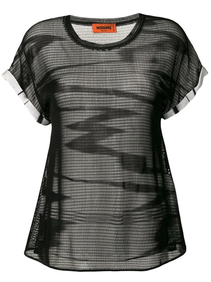 Missoni Mesh Round Neck T-shirt - Black