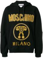 Moschino Embroidered Double Question Mark Hoodie - Black