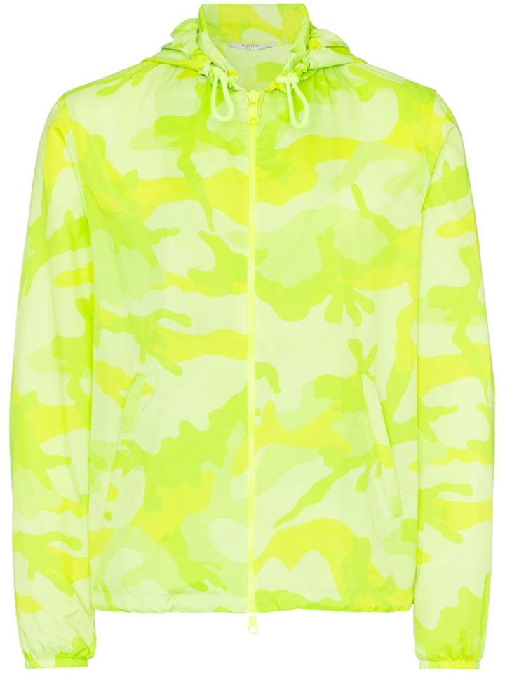 Valentino Camouflage Print Windbreaker Jacket - Yellow