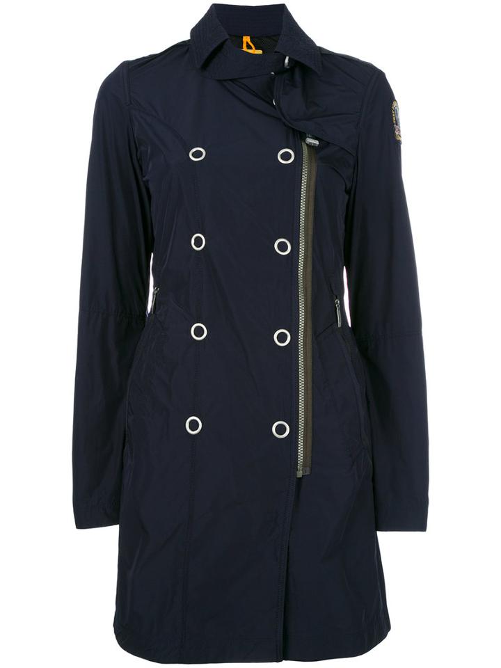 Parajumpers Dislocated Zip Trenchcoat, Women's, Size: Xs, Blue, Polyester