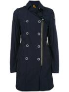 Parajumpers Dislocated Zip Trenchcoat, Women's, Size: Xs, Blue, Polyester