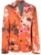 Yohji Yamamoto Brush Stroke Print Blazer, Men's, Size: 3, Cotton/cupro