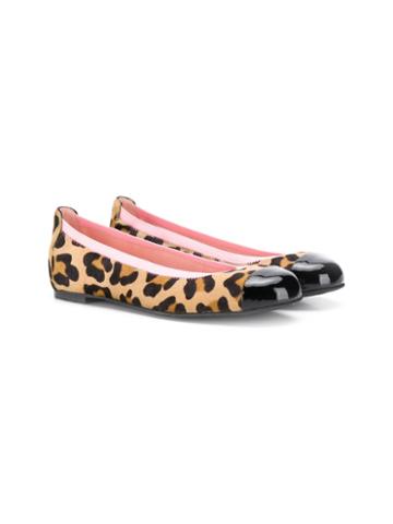 Pretty Ballerinas Kids Leopard Print Ballerinas - Neutrals