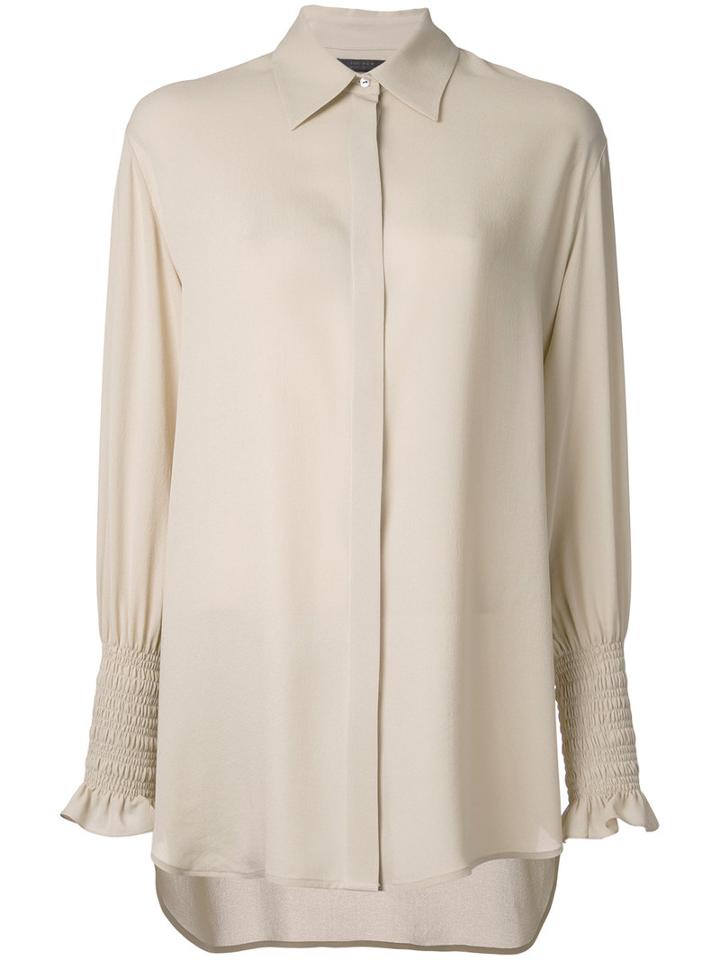 The Row Ruffled Detail Shirt, Women's, Size: Xs, Nude/neutrals, Silk