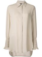 The Row Ruffled Detail Shirt, Women's, Size: Xs, Nude/neutrals, Silk