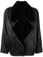 Versace Vintage Oversized Shearling Jacket - Black