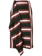 Cédric Charlier Striped Midi Skirt - Black