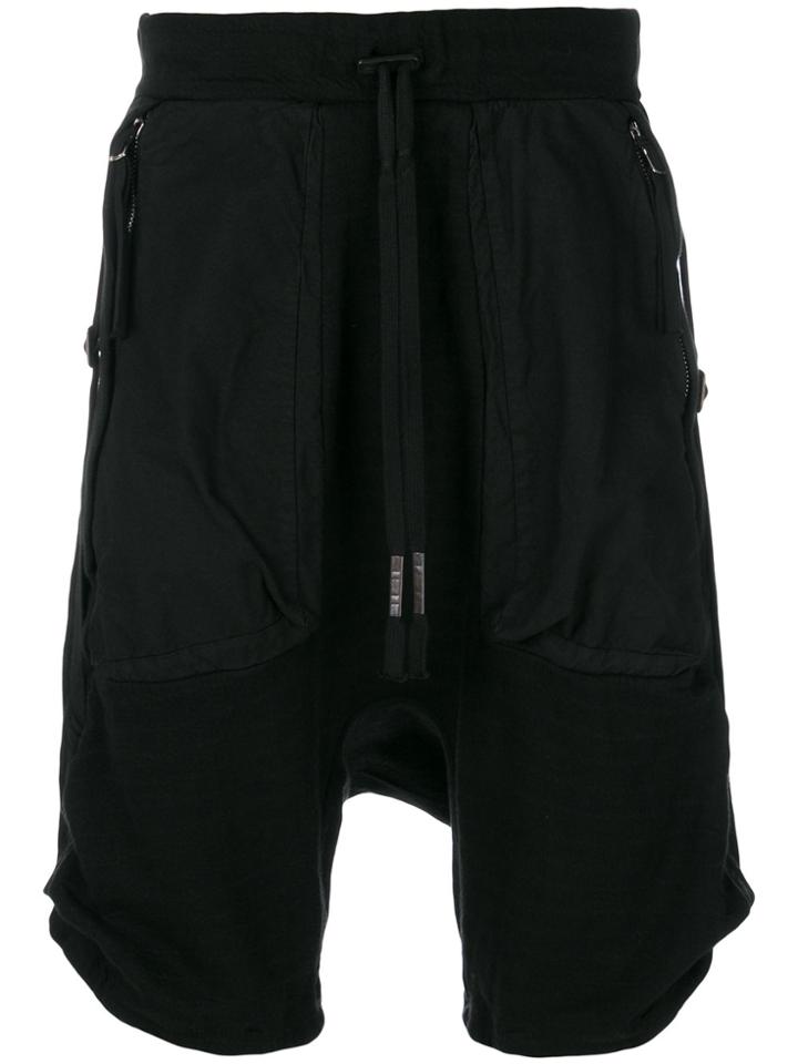 Boris Bidjan Drawstring Sarrouel Shorts - Black