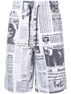 Alexander Wang Newspaper Print Shorts - White