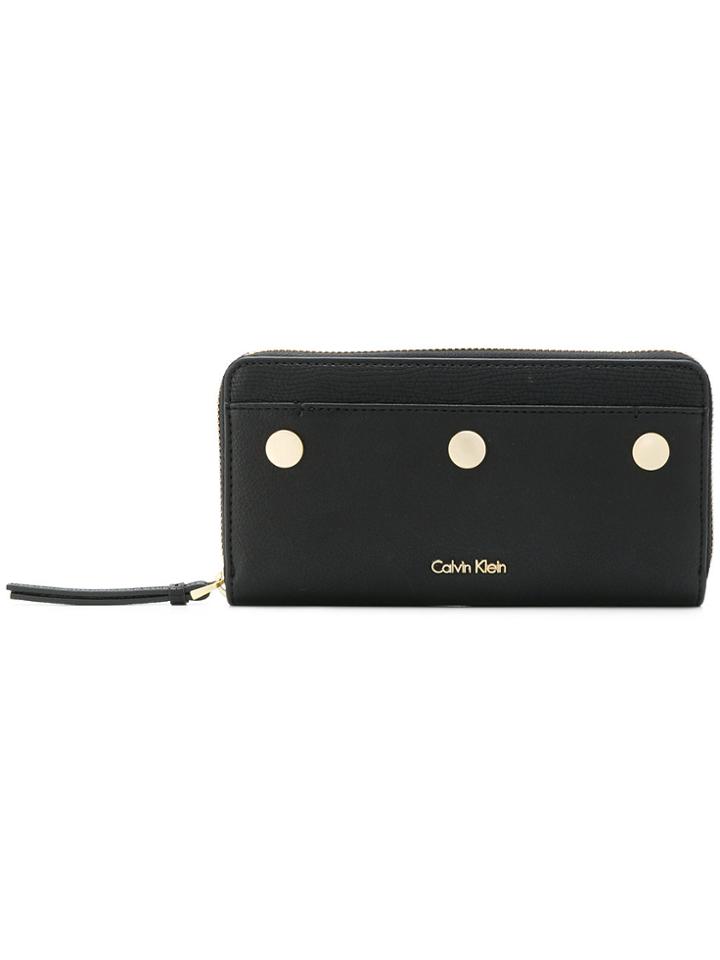 Calvin Klein Studded Continental Wallet - Black