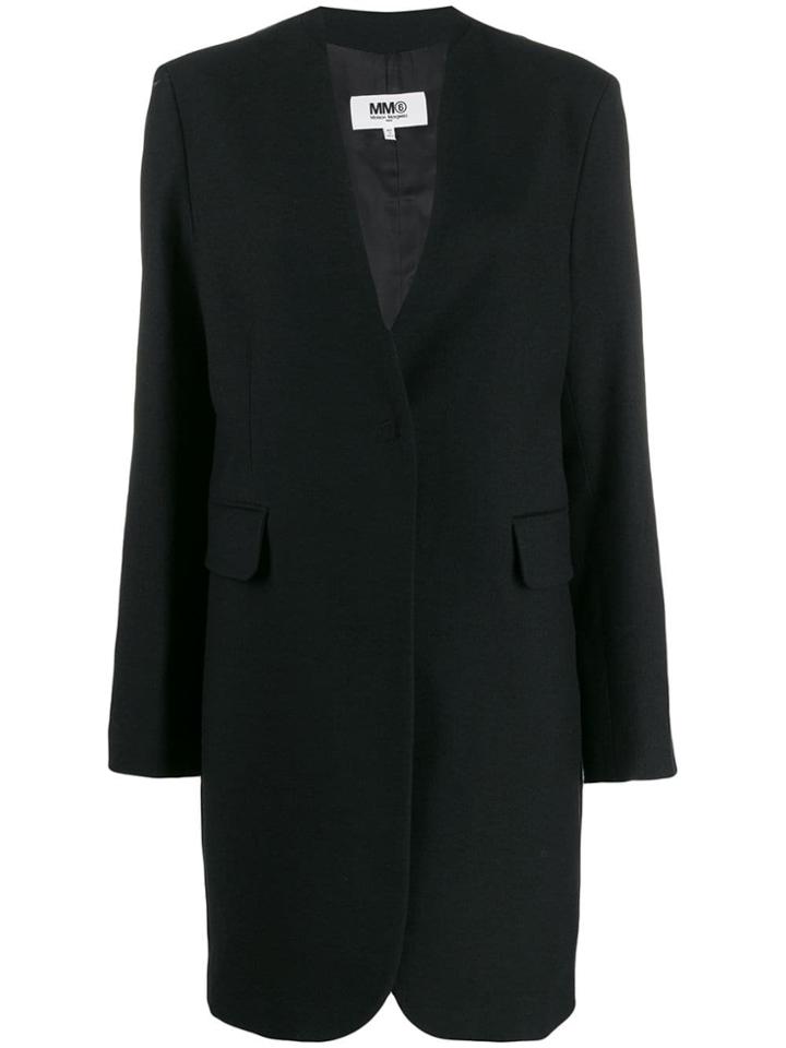 Mm6 Maison Margiela Single-breasted Coat - Black