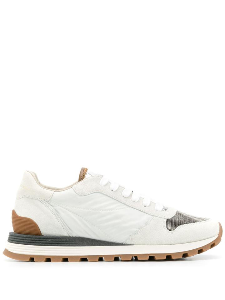 Brunello Cucinelli Bead-embellished Sneakers - White