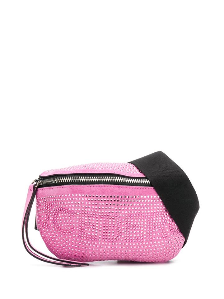 Iceberg Embellished Logo Belt Bag - Pink