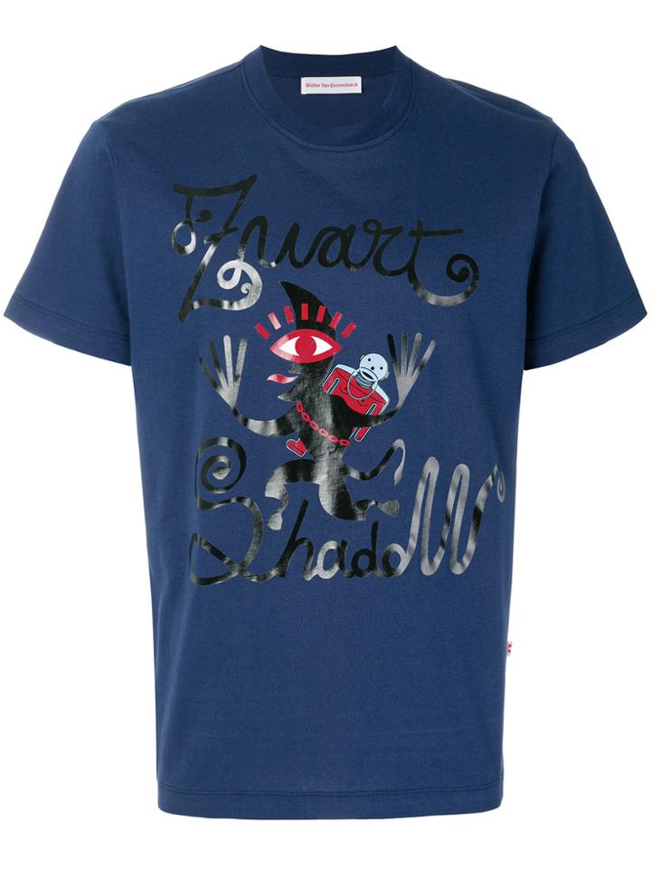 Walter Van Beirendonck Zwart Printed T-shirt - Blue