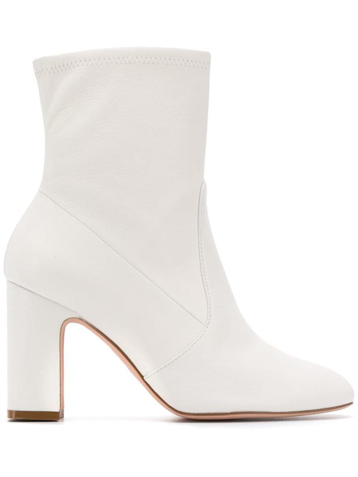 Stuart Weitzman Niki Stretch Ankle Boots - White
