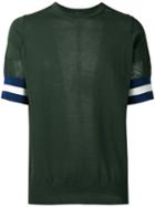 Oamc Stripe Cuff Short Sleeve Sweater, Men's, Size: Small, Green, Cotton/spandex/elastane