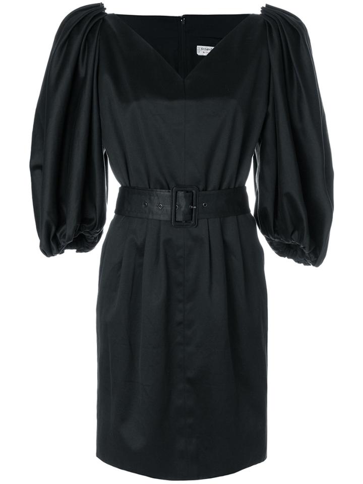 Yves Saint Laurent Vintage Puffy Sleeves Dress - Black