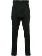 Devoa Cargo Pocket Trousers - Black