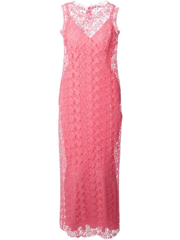 Ermanno Scervino Crocheted Maxi Dress, Women's, Size: 40, Pink/purple, Polyester/silk