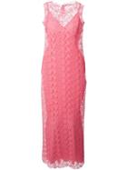 Ermanno Scervino Crocheted Maxi Dress, Women's, Size: 40, Pink/purple, Polyester/silk