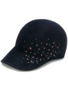 Maison Michel Tiger Embellished Cap - Blue