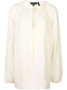 Theory Gathered Neck Blouse - Neutrals