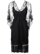 Loyd/ford V-neck Sheer Lace Dress - Black