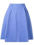Moschino Pre-owned Geometric Knit Pleated Skirt - Blue