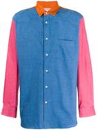 Comme Des Garçons Shirt Cord Coulour-block Shirt - Blue