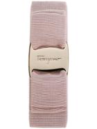 Salvatore Ferragamo - Branded Hair Clip - Women - Cotton/brass - One Size, Nude/neutrals, Cotton/brass