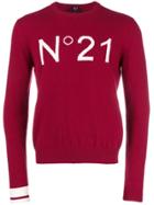 No21 Intarsia Logo Sweater - Pink & Purple