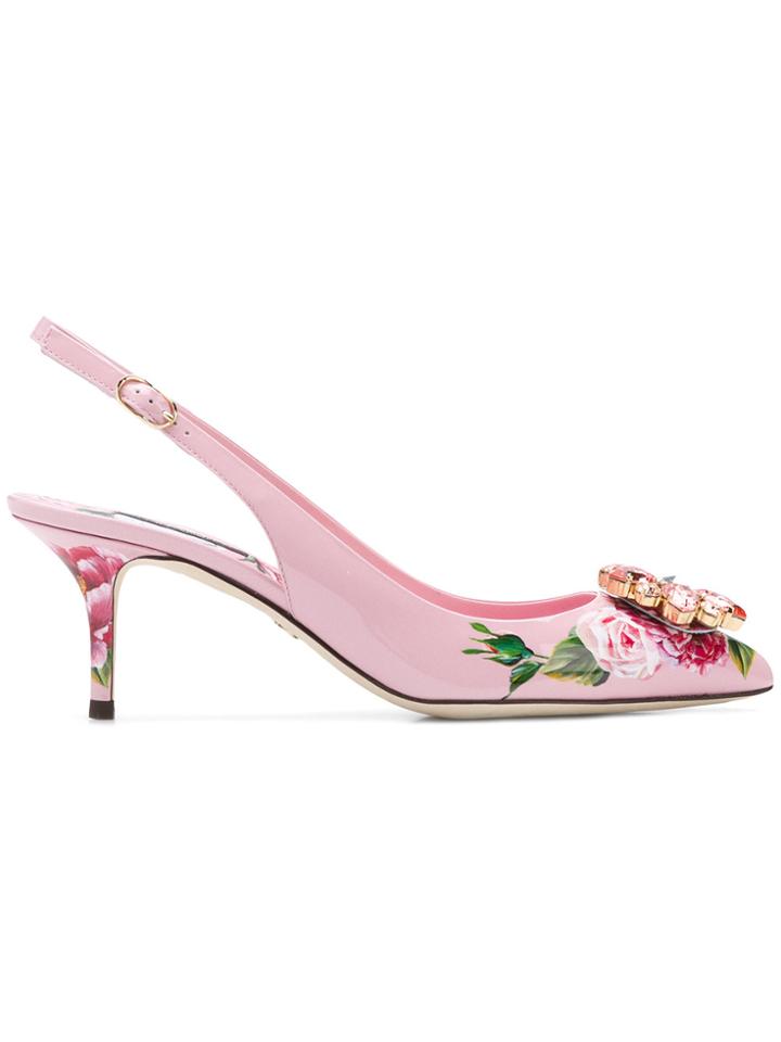 Dolce & Gabbana Bellucci Slingback Pumps - Pink & Purple