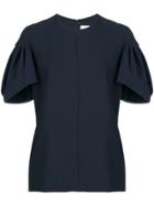 Victoria Victoria Beckham Short-sleeve Ruffle Blouse - Blue