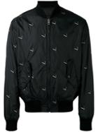 Alexander Wang Cigarette Print Bomber Jacket, Men's, Size: 46, Black, Nylon