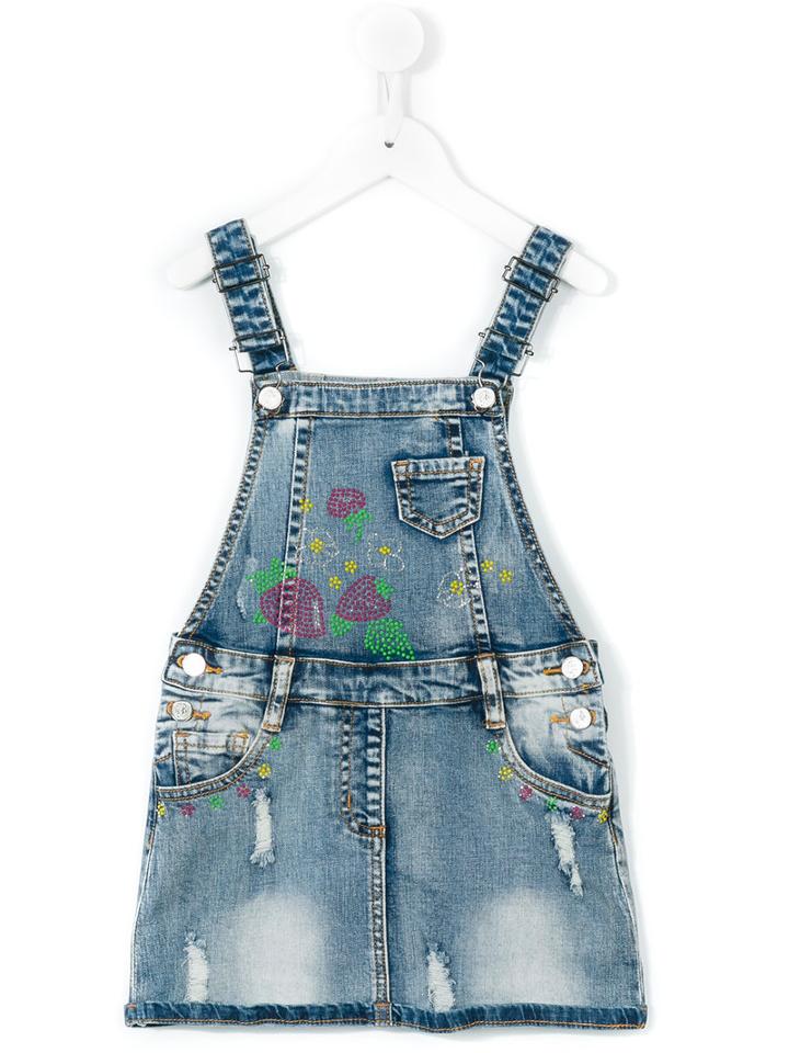 Miss Blumarine - Denim Overalls - Kids - Cotton/polyester/spandex/elastane - 2 Yrs, Blue